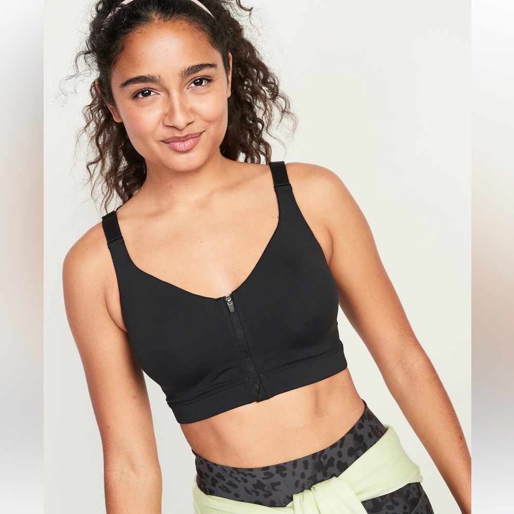 Old Navy High-Support PowerSoft Zip-Front Sports Bra for Women Size 38C